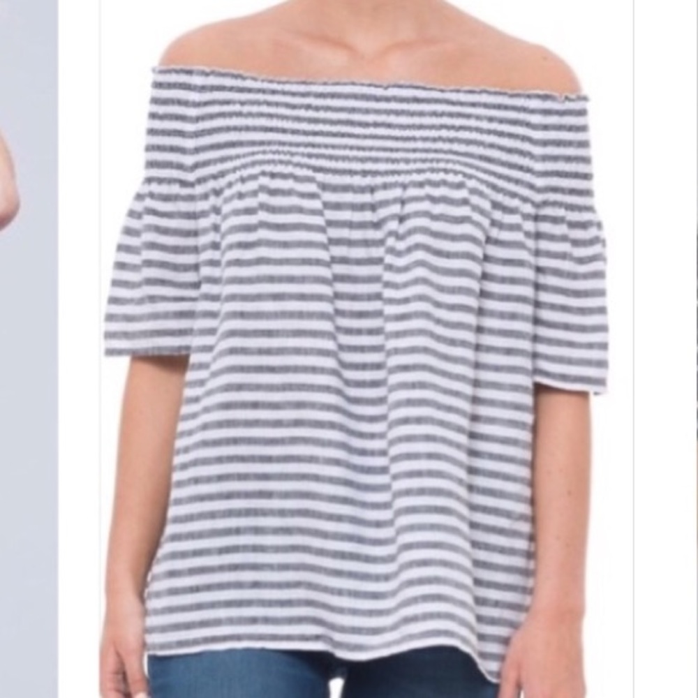 C&C California Smocked Off The Shoulder Top